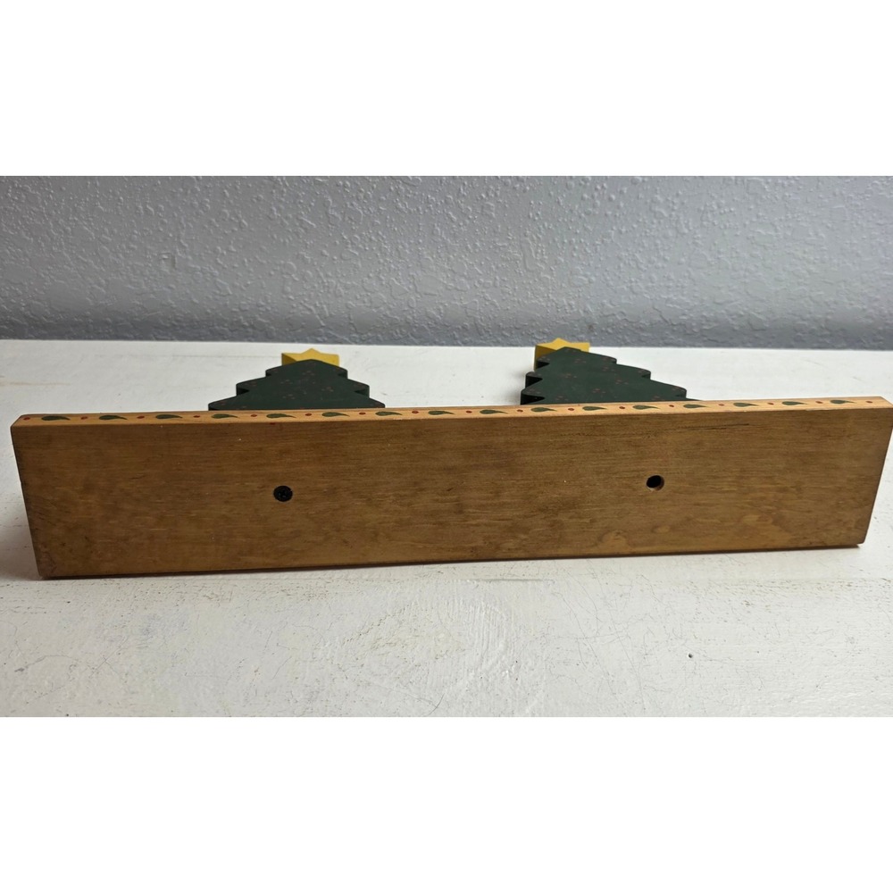 Vintage Wooden Christmas Trees Candlestick Holder Vintage Farmhouse Holiday - Picture 7 of 8